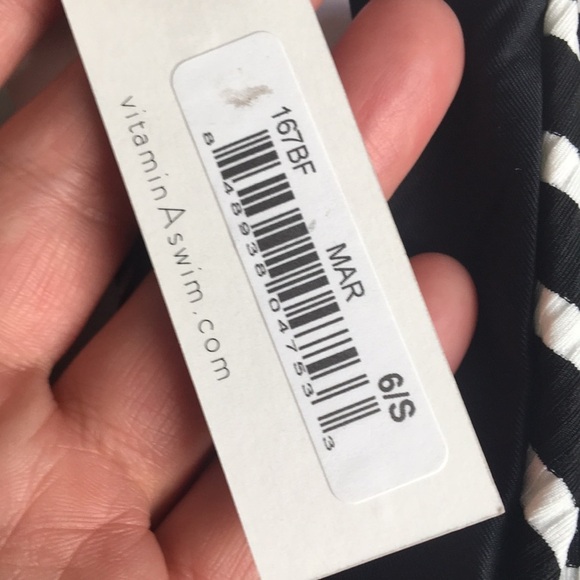 Vitamin A Luciana Full Coverage Bottom Marin Stripe Black@ - Picture 10 of 10